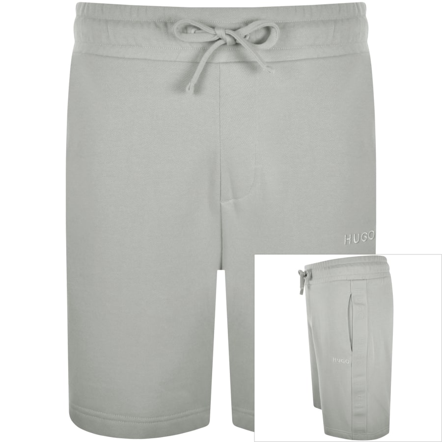 HUGO Tonal Logo Shorts Grey